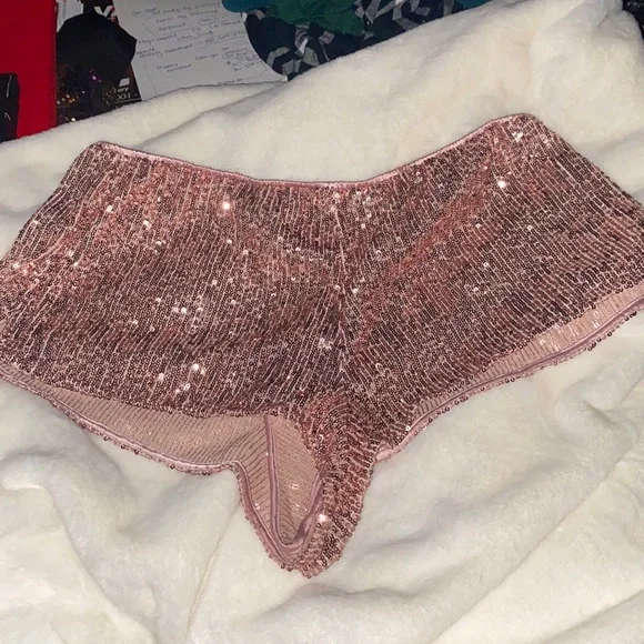 Large Shiny sleep shorts new with tag from Victoria Secret - Picture 1 of 7